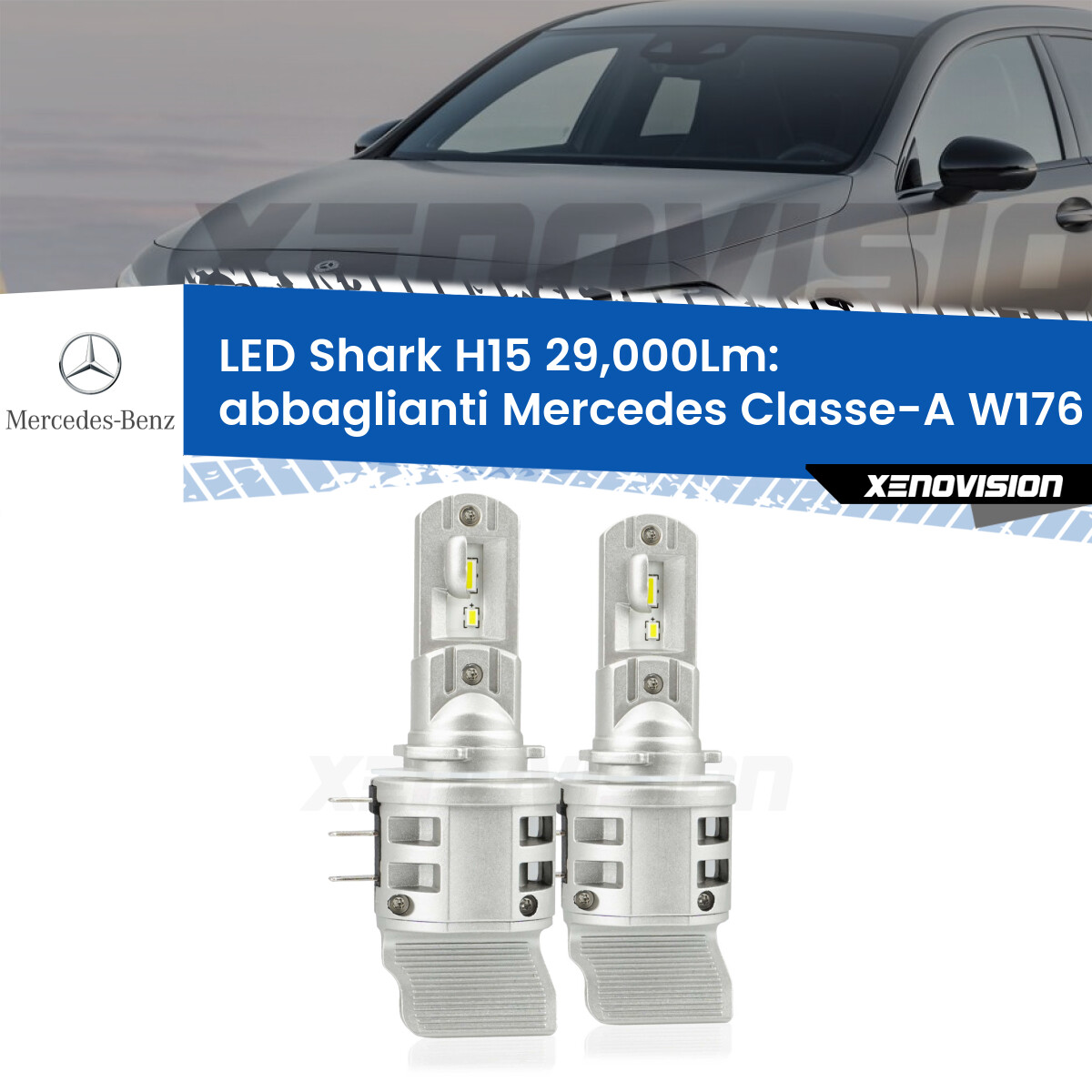Kit Lampadine LED H15 10000LM 80W 6500K Bianco Ghiaccio – Abbaglianti E DRL, CSP, Plug&Play, Per Auto Selezionate
