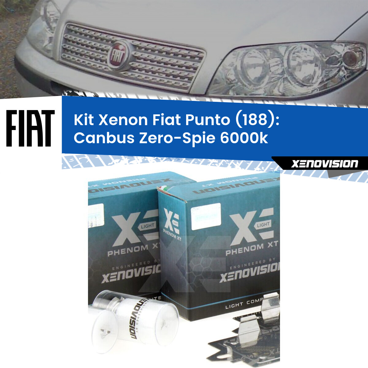 KIT FULL LED Fiat Punto Evo Lampade Led H4 6000K Bianco Ghiaccio No Error 8000Lm EUR 54,90 - IT