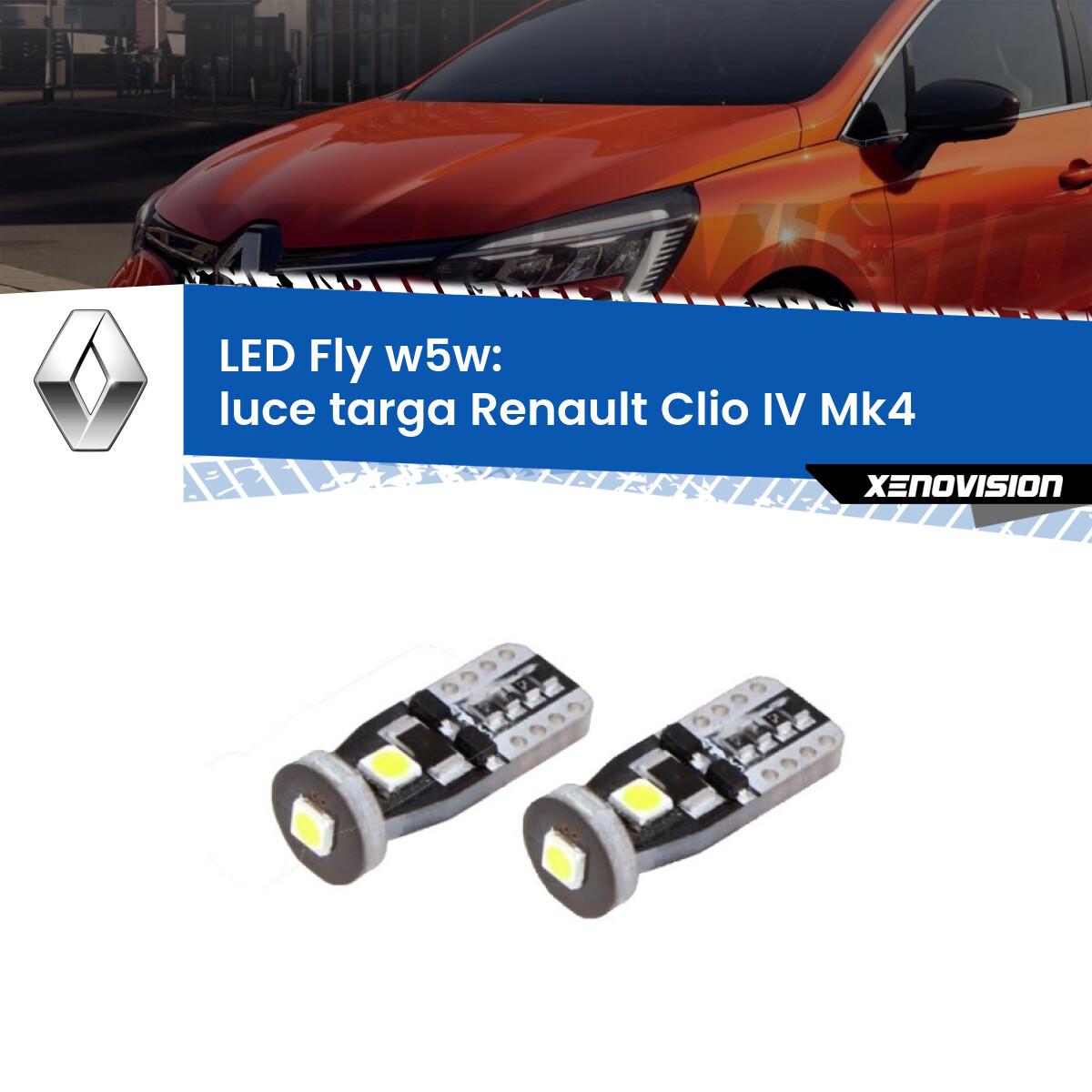 COPPIA LUCI DI POSIZIONE COPPIA LUCI TARGA 5 LED CANBUS RENAULT CLIO IV - Foto 8