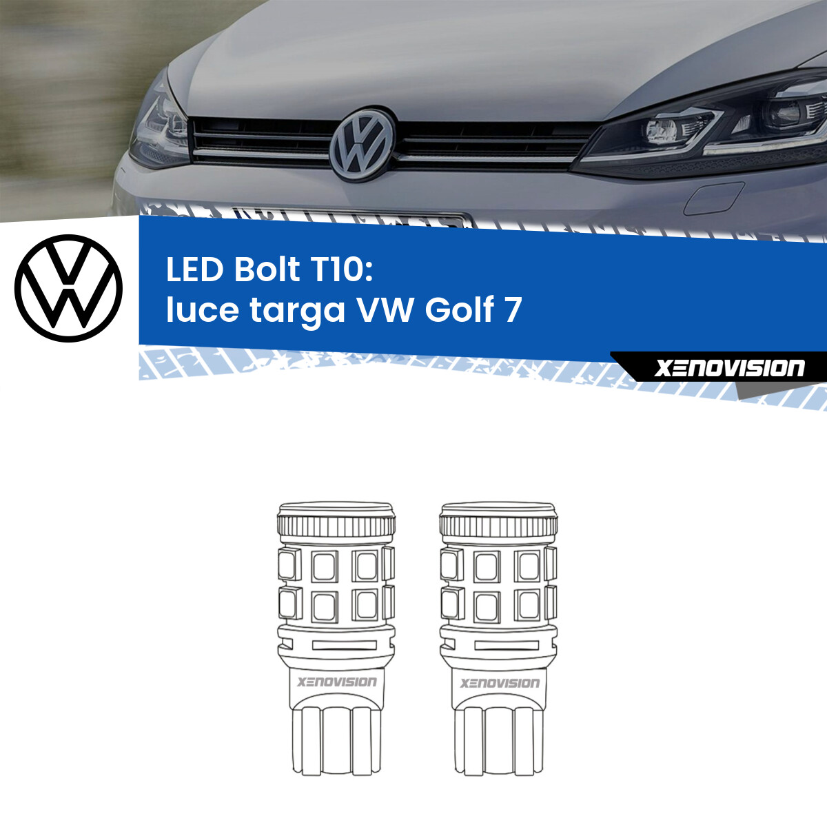 2 Luci LED Targa Bianco 6500K Per VW Golf VI VII, Passat B6 B7, Sharan | Canbus, Senza Errori