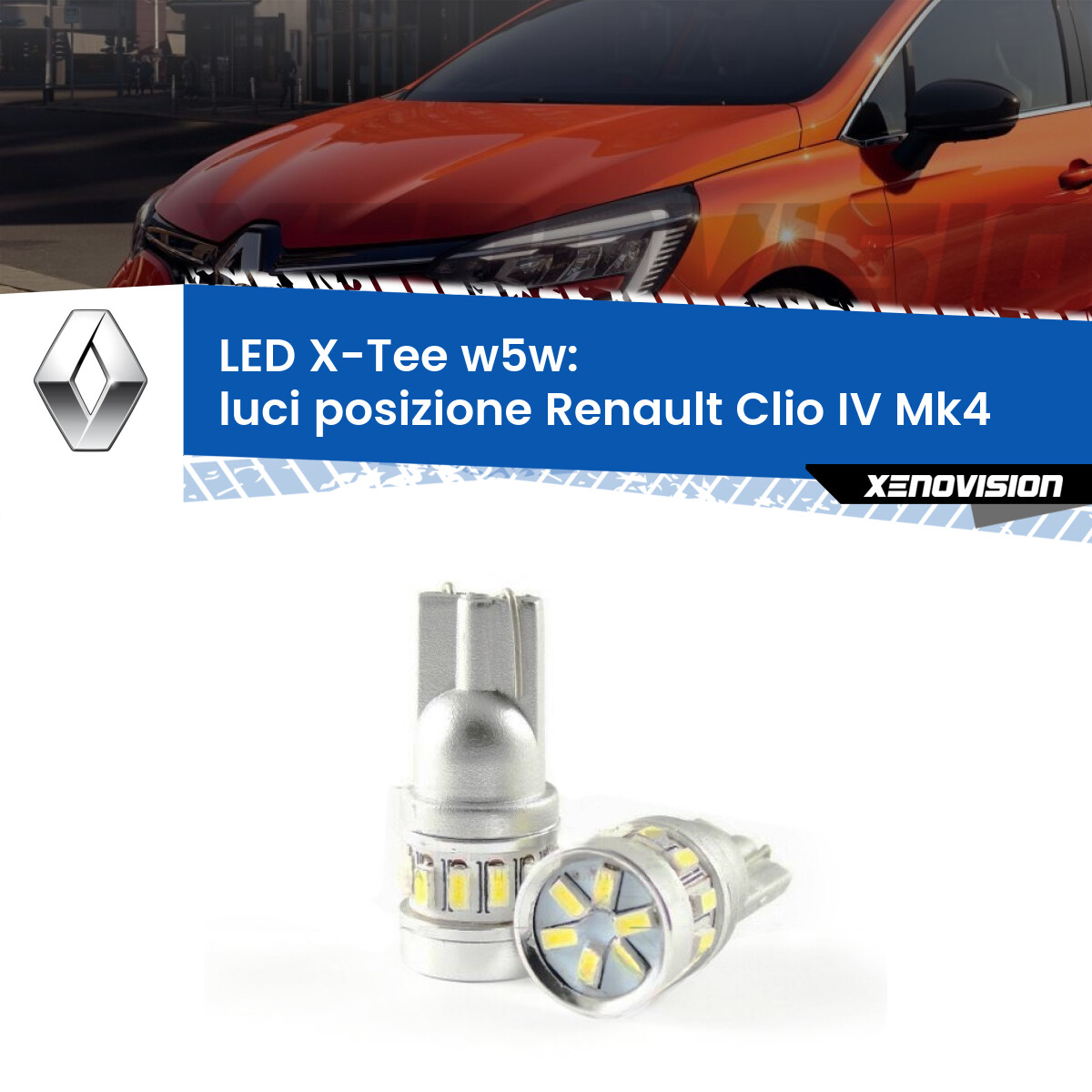 Coppia Luci Targa LED 9W – Per Renault Clio 4 – T10 W5W CANBUS – Bianco Ghiaccio 6000K – No Error - 3