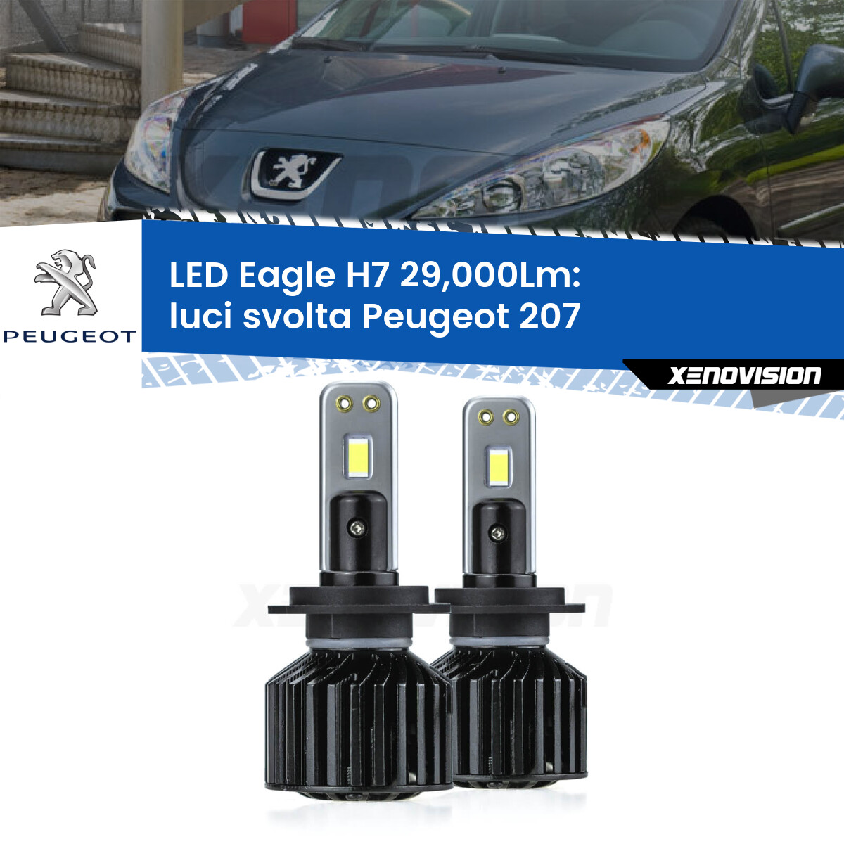 Luci svolta LED H7 29,000Lm per Peugeot 207 con luci svolta