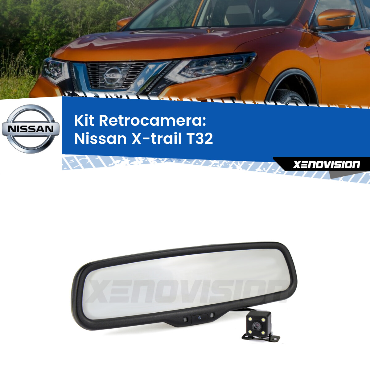 Telecamera e Specchio retrovisore OEM Look con display invisibile per Nissan Qashqai J10