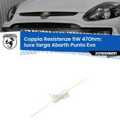 0 Abarth Punto Evo  2010 - 2014: Resistenze Spegnispia 5W Economica per Luce Targa  (Coppia) Coppia Resistenze Spegnispia in Ceramica 3W 47ohm 5W.max per LED