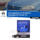 0 Abbaglianti LED H1 22,000Lm per Citroën C3  2002 -2009 H1: Kit LED BrightStar 22000Lm