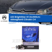 0 Abbaglianti LED H1 22,000Lm per Citroën C4  2004 -2011 H1: Kit LED BrightStar 22000Lm