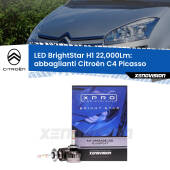 0 Abbaglianti LED H1 22,000Lm per Citroën C4 Picasso 2006 -2013 H1: Kit LED BrightStar 22000Lm