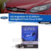 0 Abbaglianti LED H1 22,000Lm per Ford Focus Mk3 senza luci diurne H1: Kit LED BrightStar 22000Lm