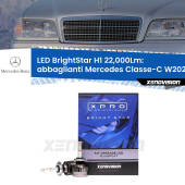 0 Abbaglianti LED H1 22,000Lm per Mercedes Classe-C W202 1993 -2000 H1: Kit LED BrightStar 22000Lm