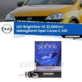 0 Abbaglianti LED H1 22,000Lm per Opel Corsa C X01 con fari Xenon H1: Kit LED BrightStar 22000Lm