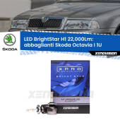 0 Abbaglianti LED H1 22,000Lm per Skoda Octavia I 1U con fari Xenon H1: Kit LED BrightStar 22000Lm