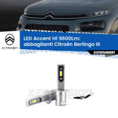0 Abbaglianti LED H1 9600Lm per Citroën Berlingo III 2018 in poi H1: Kit LED Accent 9600LM
