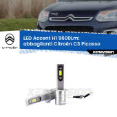 0 Abbaglianti LED H1 9600Lm per Citroën C3 Picasso 2009 -2016 H1: Kit LED Accent 9600LM