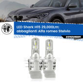 0 Abbaglianti LED H15 24,000Lm per Alfa romeo Stelvio  2016 in poi H15: Kit LED Shark 24.000Lm - Luci Diurne DRL e Abbaglianti Canbus