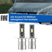 0 Abbaglianti LED H3 9600Lm per Fiat Multipla 1999 -2003 H3: Kit LED Accent 9600LM