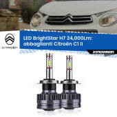 0 Abbaglianti LED H7 24,000Lm per Citroën C1 II 2014 in poi H7: Kit LED BrightStar 24.000Lm