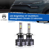 0 Abbaglianti LED H7 24,000Lm per Citroën C3 aircross 2017 in poi H7: Kit LED BrightStar 24.000Lm