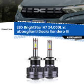 0 Abbaglianti LED H7 24,000Lm per Dacia Sandero III 2020 in poi H7: Kit LED BrightStar 24.000Lm