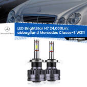 0 Abbaglianti LED H7 24,000Lm per Mercedes Classe-E W211 2002 -2009 H7: Kit LED BrightStar 24.000Lm