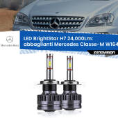 0 Abbaglianti LED H7 24,000Lm per Mercedes Classe-M W164 2005 -2011 H7: Kit LED BrightStar 24.000Lm