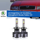 0 Abbaglianti LED H7 24,000Lm per Skoda Fabia I 6Y con fari Xenon H7: Kit LED BrightStar 24.000Lm