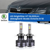 0 Abbaglianti LED H7 24,000Lm per Skoda Octavia III 5E 2018 -2018 H7: Kit LED BrightStar 24.000Lm