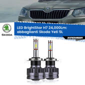 0 Abbaglianti LED H7 24,000Lm per Skoda Yeti 5L 2009 -2017 H7: Kit LED BrightStar 24.000Lm