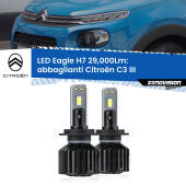 0 Abbaglianti LED H7 29,000Lm per Citroën C3 III 2016 in poi H7: Kit LED Eagle V2.0 29.000Lm