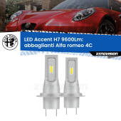 0 Abbaglianti LED H7 9600Lm per Alfa romeo 4C  2013 in poi H7: Kit LED Accent 9.600LM