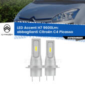 0 Abbaglianti LED H7 9600Lm per Citroën C4 Picasso con fari Bi-Xenon H7: Kit LED Accent 9.600LM