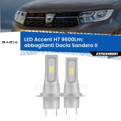 0 Abbaglianti LED H7 9600Lm per Dacia Sandero II Stepway H7: Kit LED Accent 9.600LM
