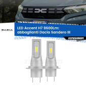 0 Abbaglianti LED H7 9600Lm per Dacia Sandero III 2020 in poi H7: Kit LED Accent 9.600LM