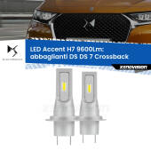 0 Abbaglianti LED H7 9600Lm per DS DS 7 Crossback con fari Xenon H7: Kit LED Accent 9.600LM