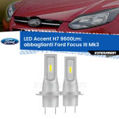 0 Abbaglianti LED H7 9600Lm per Ford Focus Mk3 con fari Xenon H7: Kit LED Accent 9.600LM