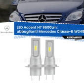 0 Abbaglianti LED H7 9600Lm per Mercedes Classe-B W245 2005 -2011 H7: Kit LED Accent 9.600LM