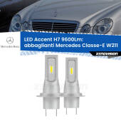 0 Abbaglianti LED H7 9600Lm per Mercedes Classe-E W211 2002 -2009 H7: Kit LED Accent 9.600LM
