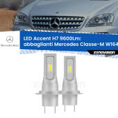 0 Abbaglianti LED H7 9600Lm per Mercedes Classe-M W164 2005 -2011 H7: Kit LED Accent 9.600LM