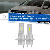 0 Abbaglianti LED H7 9600Lm per Mercedes Classe-R W251, V251 fino al 2009, con fari Bi-Xenon H7: Kit LED Accent 9.600LM