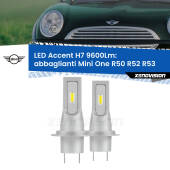 0 Abbaglianti LED H7 9600Lm per Mini One R50 R52 R53 2001 -2006 H7: Kit LED Accent 9.600LM