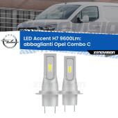 0 Abbaglianti LED H7 9600Lm per Opel Combo C  2001 -2004 H7: Kit LED Accent 9.600LM