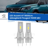 0 Abbaglianti LED H7 9600Lm per Peugeot 5008 Mk1 2009 -2012 H7: Kit LED Accent 9.600LM