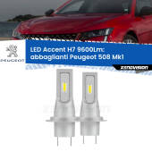 0 Abbaglianti LED H7 9600Lm per Peugeot 508 Mk1 2010 -2017 H7: Kit LED Accent 9.600LM