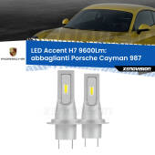 0 Abbaglianti LED H7 9600Lm per Porsche Cayman 987 dal 2009, con fari Bi-Xenon H7: Kit LED Accent 9.600LM