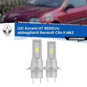 0 Abbaglianti LED H7 9600Lm per Renault Clio II Mk2 con fari Xenon H7: Kit LED Accent 9.600LM