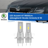 0 Abbaglianti LED H7 9600Lm per Skoda Octavia III 5E 2018 -2018 H7: Kit LED Accent 9.600LM