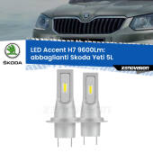 0 Abbaglianti LED H7 9600Lm per Skoda Yeti 5L 2009 -2017 H7: Kit LED Accent 9.600LM