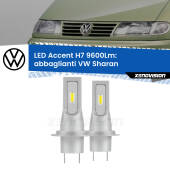0 Abbaglianti LED H7 9600Lm per VW Sharan  con fari Xenon H7: Kit LED Accent 9.600LM