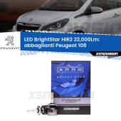 0 Abbaglianti LED HIR2 22,000Lm per Peugeot 108 2014 -2021 HIR2 9012 Kit LED BrightStar 22000Lm