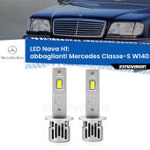 0 Abbaglianti LED Mercedes Classe-S W140 1991 -1998: H1 Nava H1: Kit LED Nava 20.000Lumen