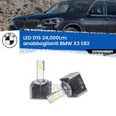 0 Anabbaglianti LED D1S 24,000Lm per BMW X3 E83 2006 - 2010 D1S Kit trasformazione LED da lampade Xenon - Nuovo modello 2024  24000Lm